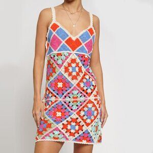 San Souci Multi Color Crochet Dress